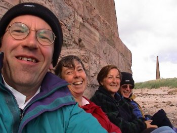 on beach near holy
                      island